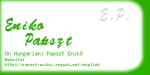 eniko papszt business card